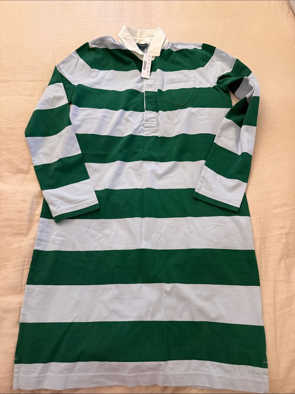 J.Crew Classic 1984 Striped Rugby-Style Knit Dress - Green & Light Blue size S